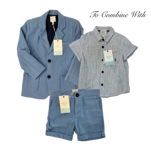 CARREMENT BEAU -  BLAZER - BLUE COTTON - NEW WITH TAG - Picture 6 of 6